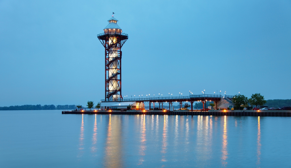 The Bicentennial Tower is an observation tower located in Erie, Pennsylvania and features panoramic views of Lake Erie, Presque Isle State Park.