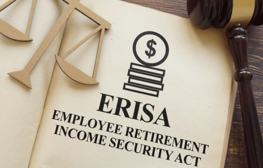 Page of Book with title Employee Retirement Income Security Act ERISA.