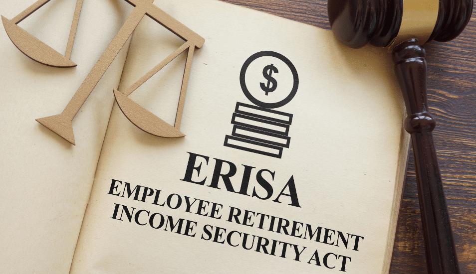 Page of Book with title Employee Retirement Income Security Act ERISA.