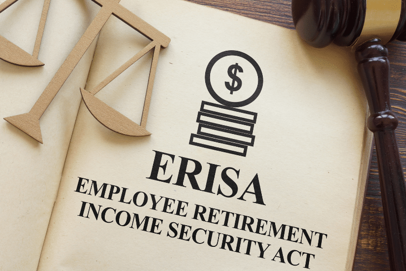 Page of Book with title Employee Retirement Income Security Act ERISA.