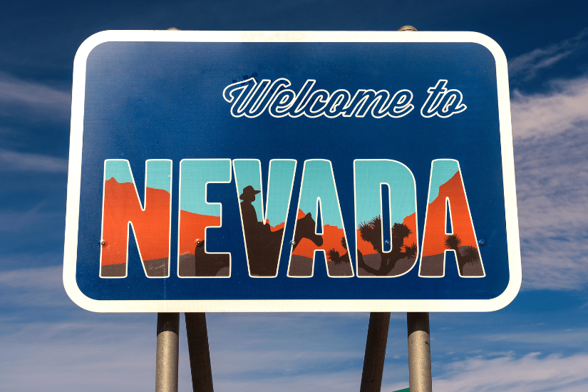 Welcome to Nevada road sign along State Route 373 near Death Valley.